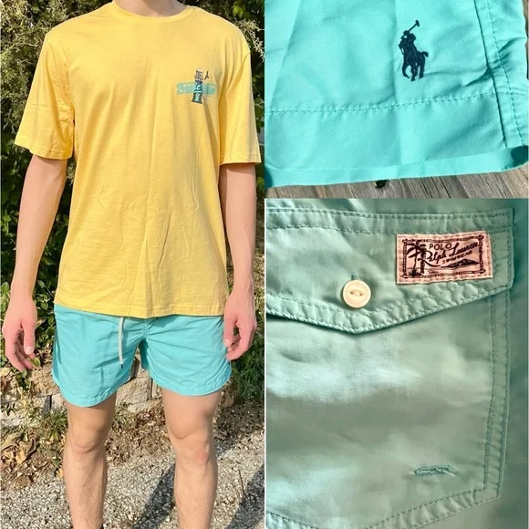 POLO Ralph Lauren Traveler Seafoam Swim Trunks SZ M! EUC! - Picture 13 of 16